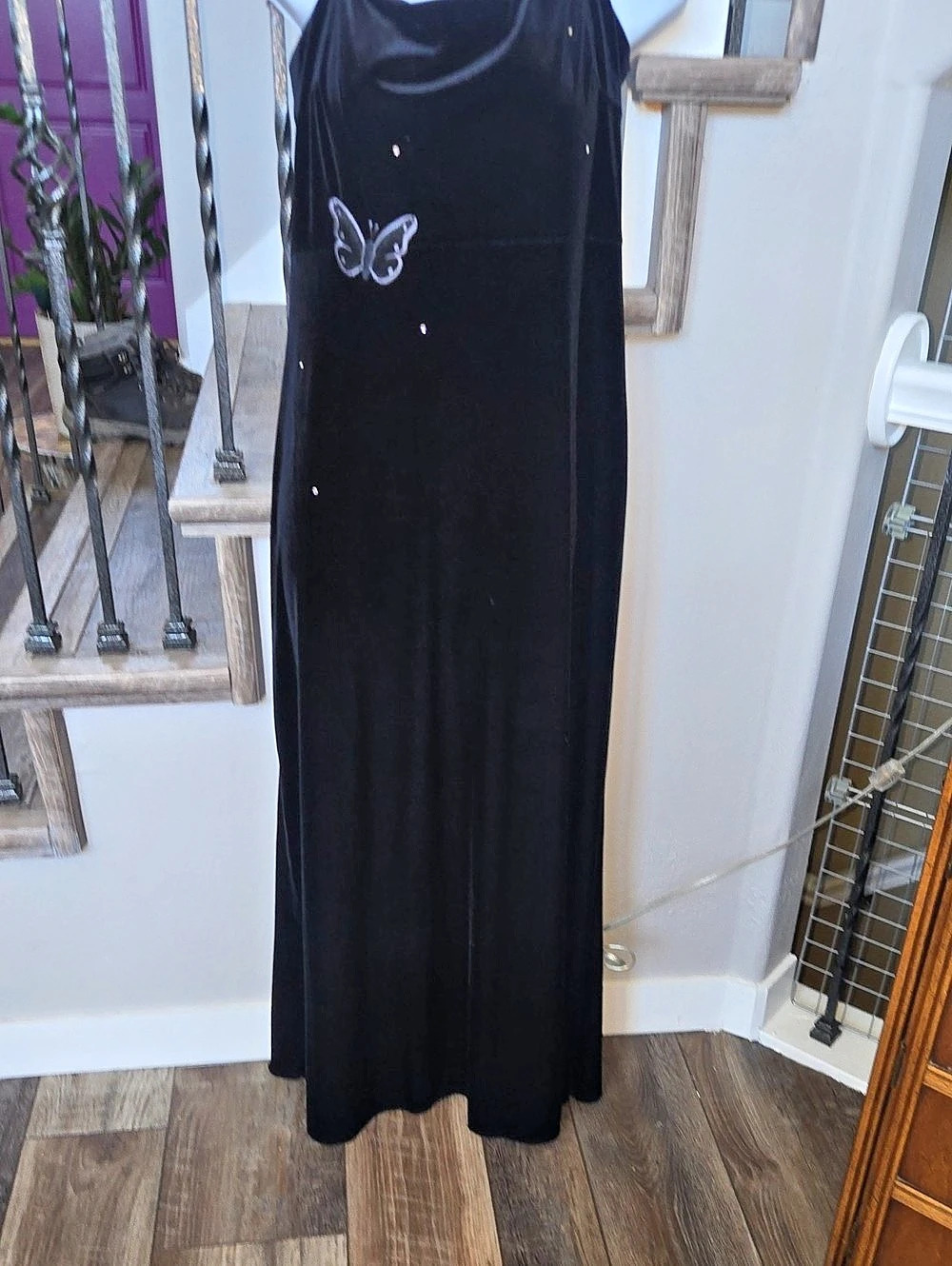 Molly Malloy Black Butterfly Maxi Dress Size 16